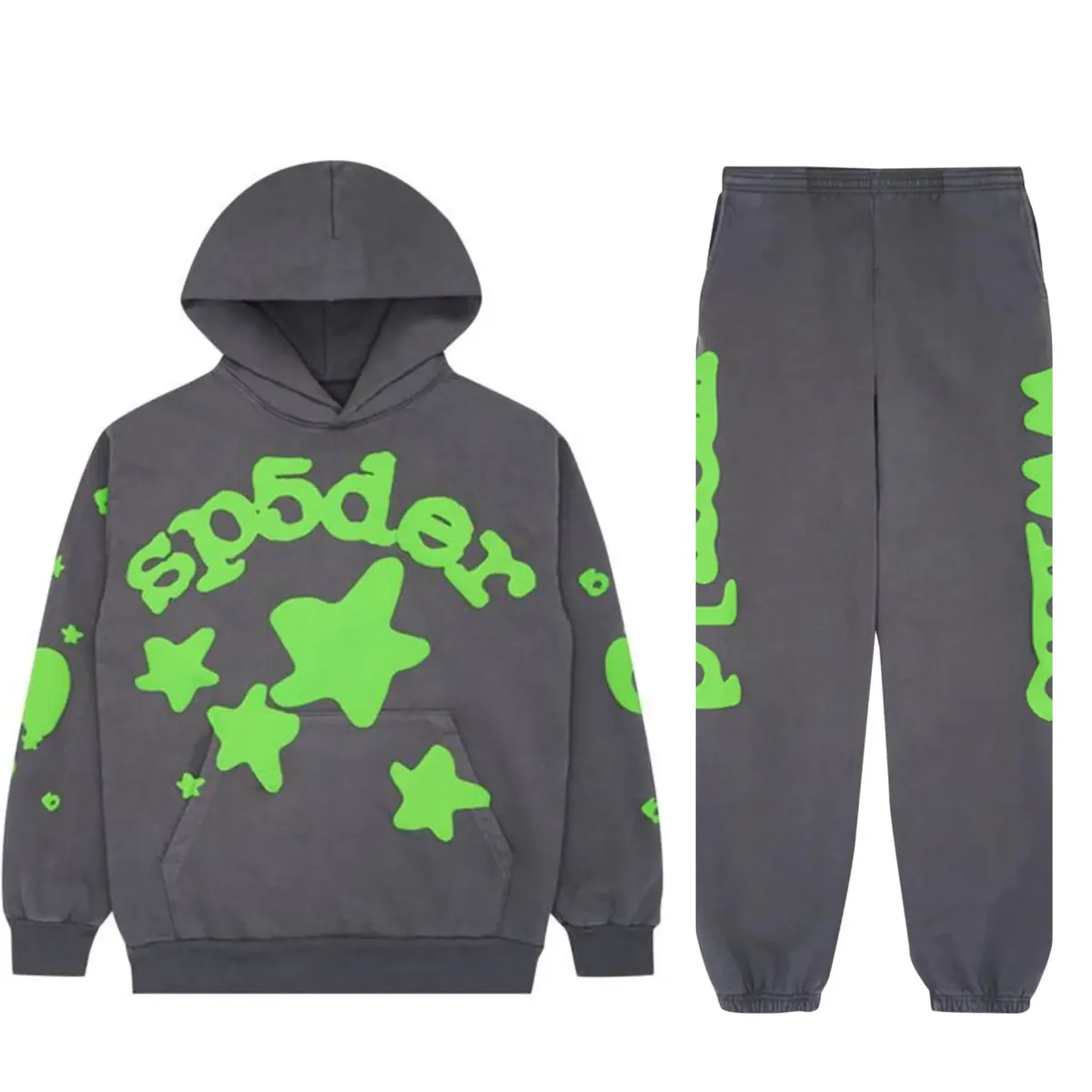 Sp5der Tracksuit Slate Grey — spider hodie