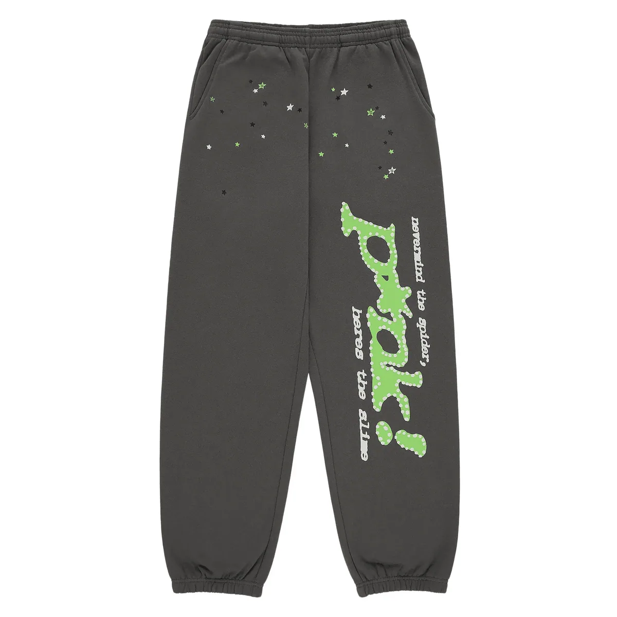Sp5der Star Logo Sweatpants Charcoal Green — spider hodie